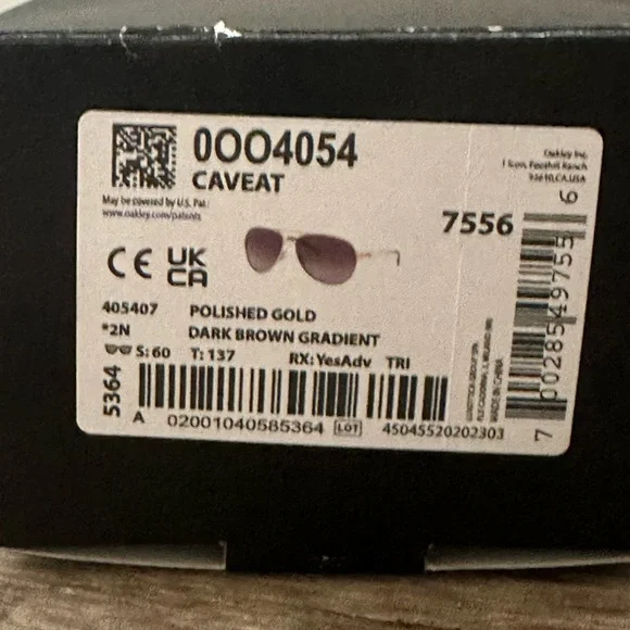 Oakley Sunglasses  Caveat Polished Gold Frame Dark Brown Gradient Lens - Picture 4 of 4